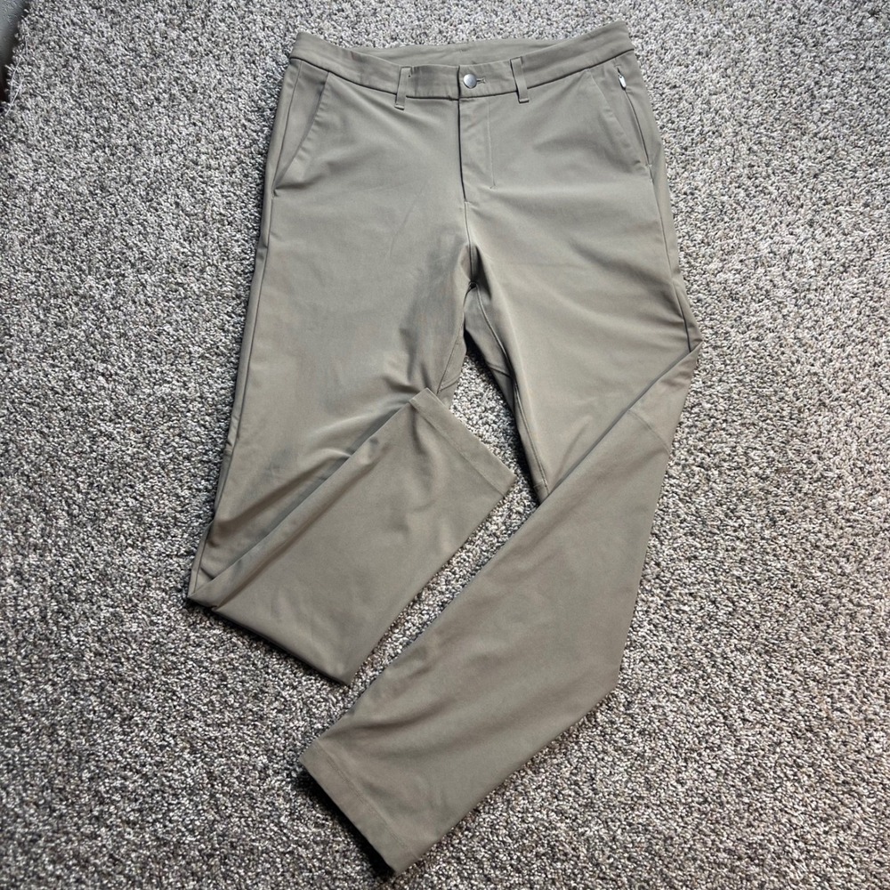 Lululemon Commission Slim Fit Pant Men's 31x31 Khaki Green Olive Chino Trousers